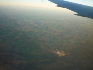 flying over England