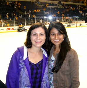 Rachel-Chloe and I by the glass after the game! By the glass after the game!