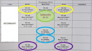 My schedule in France!