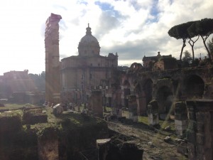 Light streams through the Forum