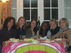 Birthday dessert during dinner.