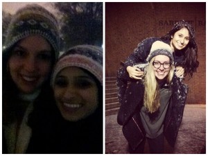 Snow frolicking. Snow frolicking