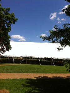 A white tent.