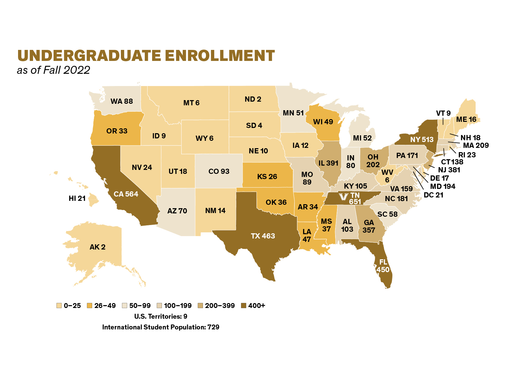 Undergraduate Enrollment Map Fall 2022