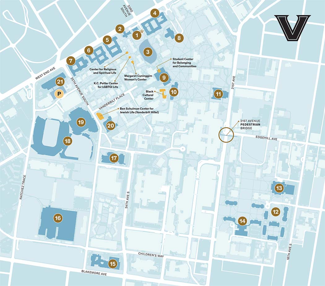 Vanderbilt campus map