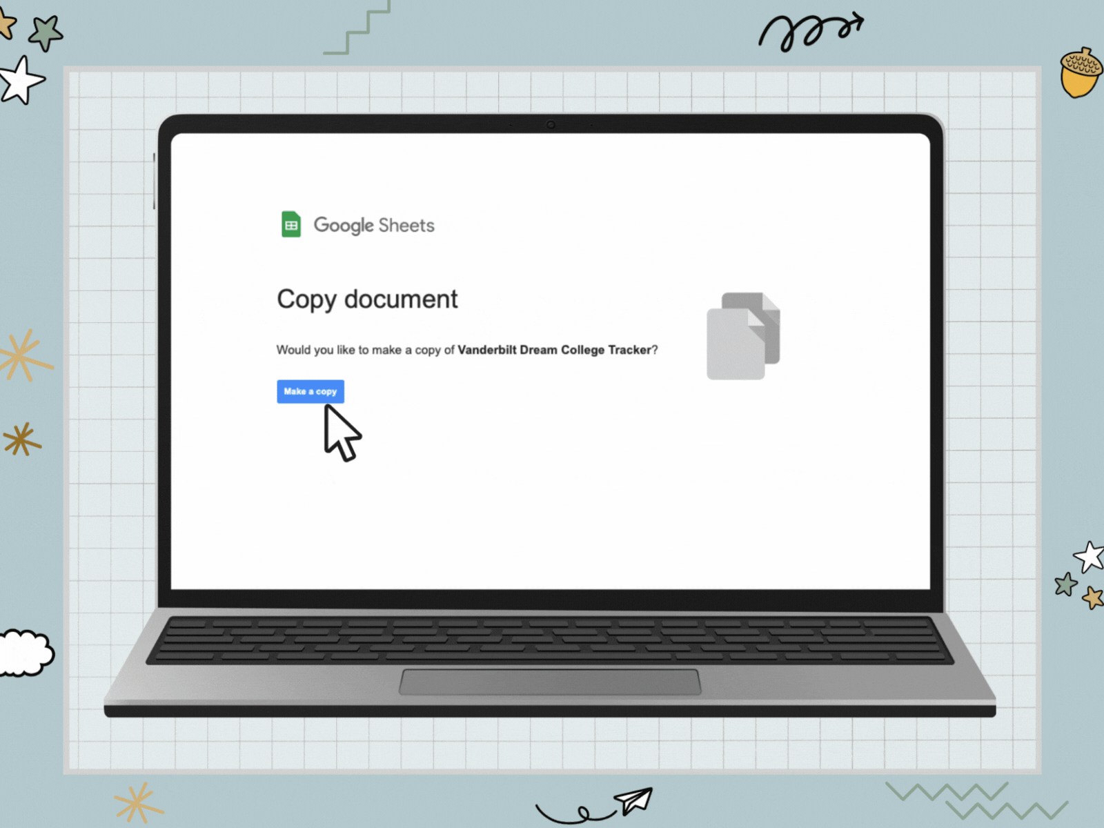 Computer showing instructions for downloading and using the Dream College Tracker